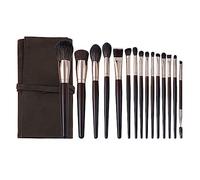 Eighosee Juego de Brochas de Maquillaje de 15 Piezas Brocha para Base de Pelo de Animal Brocha para Polvos Sueltos Brocha para Sombra de Ojos Juego de Herramientas de Belleza