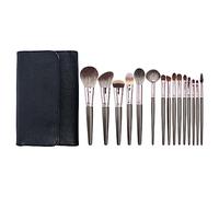 Eighosee Juego de Brochas de Maquillaje de 15 Piezas, Brocha para Base de Pelo de Animal, Brocha para Polvos Sueltos, Brocha para Sombra de Ojos, Juego de Herramientas de Belleza