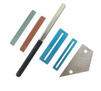 Eighosee Juego de Herramientas de ReparacióN de Guitarra, Rectificado de DiapasóN y Trastes, Triangular, Espaciador, Piedra de Amolar, Accesorios Musicales