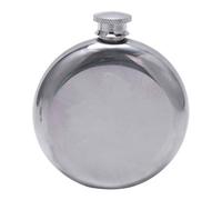 Eighosee Juego de mini petaca y embudo redonda de acero inoxidable, 5 unidades, color plateado