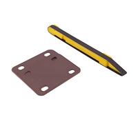 Eighosee Junta de la Placa del Cuello de la Guitarra de 4 Agujeros CojíN de la CuñA Almohadilla del áNgulo de ElevacióN de la Guitarra con Molinillo para Guitarra Color Café