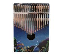 Eighosee Kalimba - Piano de 17 pulgares con martillo de afinación, piano de mano de madera, regalo para niños y adultos principiantes (estrellas)