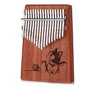 Eighosee Kalimba - Piano de pulgar de caoba de 17 teclas, diseño de animales, instrumento musical infantil Kalimba con libros de aprendizaje