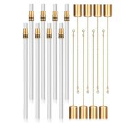 Eighosee Kit de Antorcha para Botella de Vino 16 Piezas,Antorcha de Bricolaje,Incluye Soporte para Mecha de Antorcha de LatóN con Arandela, Mechas para Antorcha y Cubierta LáMpara