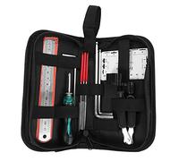 Eighosee Kit de herramientas de mantenimiento para reparación de guitarra, incluye organizador de cuerdas, regla de acción, herramienta de medición, llave hexagonal, limas para guitarra, ukelele,