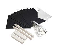 Eighosee Kit de reparación de guitarra, accesorios de mantenimiento que incluye 4 6 cuerdas para guitarra acústica, puente de hueso y tuerca, 9 papeles de , limas de aguja de 13 tamaños