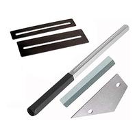 Eighosee Kit de reparación de guitarra y luthier para trastes de guitarra, de coronación de 3 bordes, protectores de diapasón y piedra de afilar