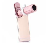 Eighosee Kit de zoom de lente de cámara para teléfono celular 3 en 1, juego de lentes de lupa telescópica con clip para teléfono inteligente con teleobjetivo 12x + 0.45x + macro 15x + clips