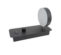 Eighosee Lámpara de Pared Lámpara de Pared LED Rotación de 300 Grados Lámpara de Pared Interior USB 9W Lámpara de Pared Apliques de Pasillo Negro