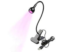 Eighosee LáMpara de UñAs LED UV - Mini LáMpara de UñAs LED LáMpara de Gel X para UñAs con Clip de Seguridad Luz LED Giratoria, Negro