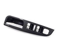 Eighosee lateral de fibra de carbono para panel de control de interruptor de puerta, para MK5 Golf 5 2005-2009