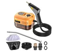 Eighosee Limpiador A Vapor Portátil de Alta Eficiencia con Esterilizaciones Avanzadas para el Hogar, el Automóvil, la Cocina, el Aire Acondicionado, Enchufe de la UE, Color Naranja