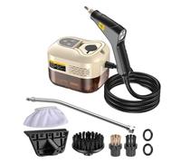 Eighosee Limpiador A Vapor Portátil de Alta Eficiencia con Esterilizaciones Avanzadas para el Hogar, el Automóvil, la Cocina, el Aire Acondicionado, Enchufe de la UE, Color Beige