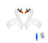 Eighosee Luces Flotantes para Piscina Cisne RGB Regulable Solar Cisne Luces para Piscina Luces Inflables Impermeables para Piscina Patio DecoracióN de Boda