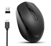 Eighosee M107 RatóN Recargable de Modo Dual 2.4G RatóN InaláMbrico Mute Notebook Computadora de Escritorio RatóN de Oficina Ratones óPticos USB Negro