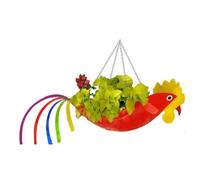 Eighosee Maceta de Metal Forma Exquisita Maceta de Gallo Colorido Maceta Colgante Macetas Decorativas de Jardín,S,C