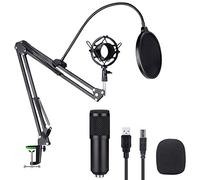 Eighosee Micrófono condensador cardioide BM-800 de 192 KHz/24 bits de alta frecuencia de muestreo para computadora