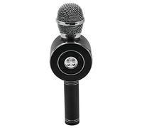 Eighosee Micrófono de altavoz de luz LED de moda, micrófono musical, micrófono USB inalámbrico, micrófono Bluetooth, color negro