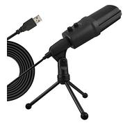 Eighosee Micrófono de mano USB para computadora, micrófono condensador para juegos, micrófono de escritorio con soporte