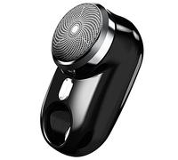 Eighosee Mini Afeitadora EléCtrica con LáMpara de, Pantalla LED para Hombres, PortáTil, de Viaje, Sin Dolor, Sin Cable, para Barba, Cuchillos, Color Negro