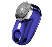Eighosee Mini Afeitadora EléCtrica con LáMpara de, Pantalla LED para Hombres, PortáTil, de Viaje, Sin Dolor, Sin Cable, para Barba, Cuchillos, Azul