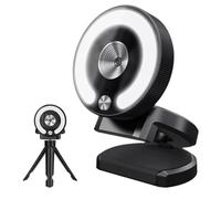 Eighosee Mini Cámara Web 4K HD con Luz de Relleno Computadora Portátil Cámara de Transmisión en Cámara Web Micrófono Transmisión Web