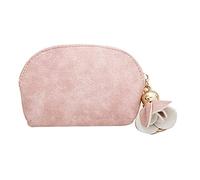 Eighosee Mini cartera de piel sintética para mujer, con clip para llaves, monedero, colgante, bolso de mano, pequeño bolso de mano, color rosa, Pink, Talla única