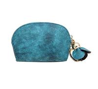 Eighosee Mini cartera de piel sintética para mujer, con clip para llaves, monedero, colgante, bolso de mano, bolso pequeño, color verde, Green, Talla única