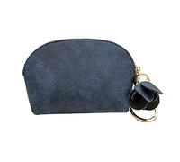 Eighosee Mini cartera de piel sintética para mujer, con clip para llaves, monedero, colgante, bolso de mano, bolso pequeño, color azul, Blue, Talla única