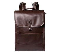 Eighosee Mochila vintage para hombre, de piel sintética, casual, para laptop, negocios, oficina, mochila para libros escolares, Brown, Talla única