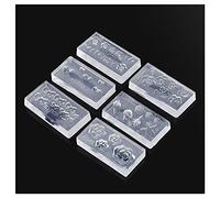 Eighosee Molde Duradero del Gel de SíLice 3D de 6Pcs para el DiseñO de la DecoracióN de DIY del Arte del Clavo