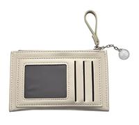 Eighosee Monedero de estilo simple para mujer, monedero, mini monedero, tarjetero, color dorado, dorado perla, Talla única