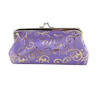 Eighosee Monedero de flores para mujer, monedero, monedero, monedero, monedero, mini bolsa de mano (, Purple, Talla única