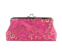 Eighosee Monedero de flores para mujer, monedero, monedero, monedero, monedero, mini bolsa de mano (rojo), rosa roja, Talla única