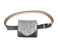Eighosee Monedero extraíble y versátil para mujer, cinturón de diamante y compacto, Black, Talla única