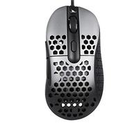Eighosee N1 - Ratón para juegos con cable, sensor óptico 6400, ligero, cable estrellado (plateado)