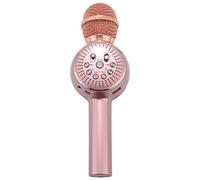 Eighosee N16 - Micrófono inalámbrico para teléfono móvil, karaoke, instrumento We Sing, micrófono Bluetooth con luces LED coloridas, color dorado