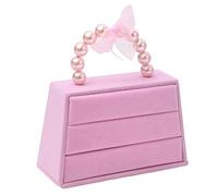 Eighosee Organizador de anillos de terciopelo para pendientes, soporte de exhibición de joyas, caja de , ataúd, color rosa