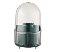 Eighosee Organizador de Brochas de Maquillaje con Tapa, Organizador de Brochas de Maquillaje Giratorio de 360°, Organizador de Maquillaje de 7 Ranuras para Tocador, Escritorio B