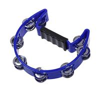 Eighosee Pandereta azul con banda de percusión de doble de metal