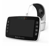 Eighosee Pantalla IPS de 4,3 Pulgadas Intercomunicador PTZ InaláMbrico Monitor de Pantalla de Temperatura CáMara de NiñEra CáMara de Larga Distancia Enchufe de la UE