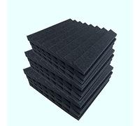 Eighosee Paquete de 12 almohadillas trapezoidales de espuma insonorizada de triple esquina a prueba de sonido para aislamiento, 12 x 12 x 1 pulgadas