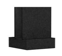 Eighosee Paquete de 12 Paneles AcúSticos, Paneles Absorbentes de Sonido para Pared y Techo de 12 X 12 X 0,3 Pulgadas, para el Hogar, Estudio de GrabacióN Negro