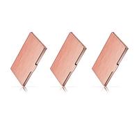 Eighosee Paquete de 3 soportes unisex para tarjetas de visita de acero inoxidable para tarjetas de crédito, tarjetas de identificación, rosa