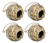 Eighosee Paquete de 4 Casas Colgantes de de PáJaro para Exteriores, Tejidas a Mano, Hechas de CéSped Natural para Jardines, Balcones, Troncos de áRboles