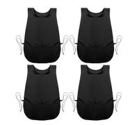 Eighosee Paquete de 4 Delantales de Zapatero con 2 Bolsillos, de Arte Impermeable para Mujeres, Hombres, Limpieza, Pintura, Tareas Domésticas, Trabajo, Negro