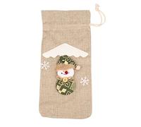 Eighosee para botella de vino tinto para decoración del hogar, fiesta, Navidad, Feliz (beige), beige