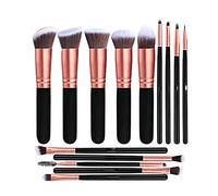 Eighosee Pinceles de Maquillaje Base SintéTica Premium Correctores en Polvo Sombras de Ojos Maquillaje 14 Piezas Juego de Pinceles, Rosa Dorado