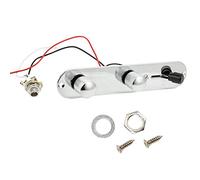 Eighosee Placa de control de metal chapado con 3 interruptores, placa de control para guitarra