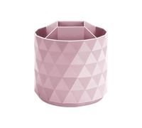 Eighosee Portalápices Giratorio de 360°, 5 Compartimentos, Estuche para Guardar Lápices, Pinceles de Maquillaje, Material de Oficina y Escuela, Color Rosa